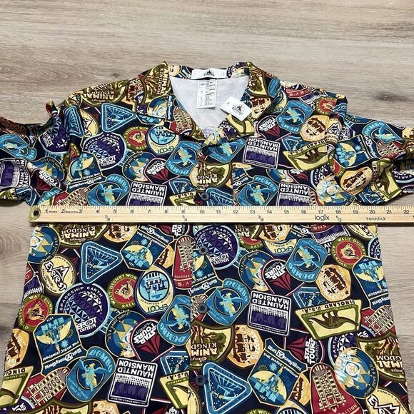 Disney Parks WDW Star Tours Epcot Attraction Patches Button Shirt Size Small NWT - Picture 3 of 9